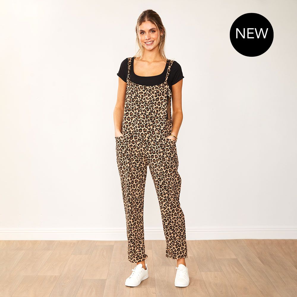 Ashley Dungaree (Leopard) - The Casual Company