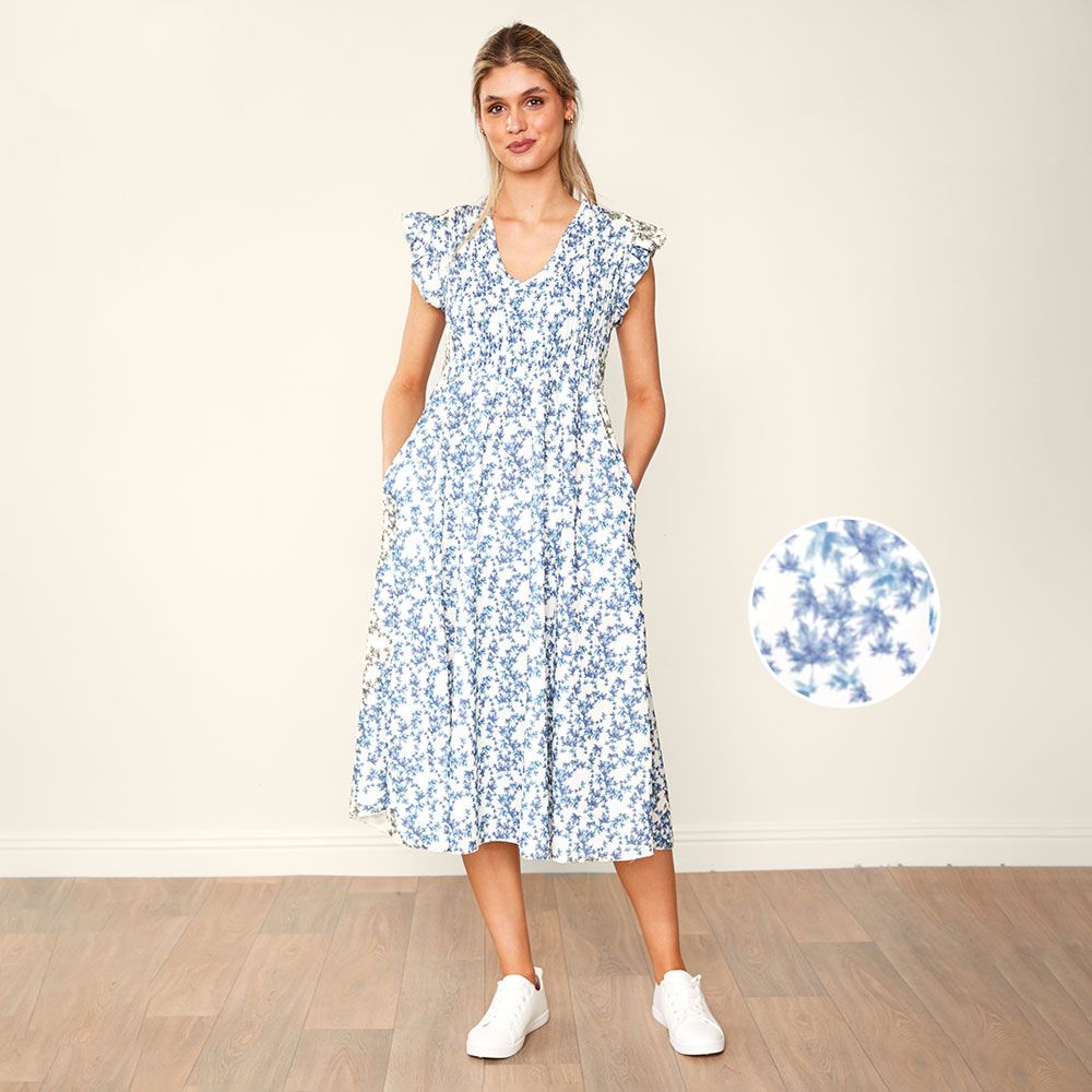 Sienna Dress (Navy Floral)