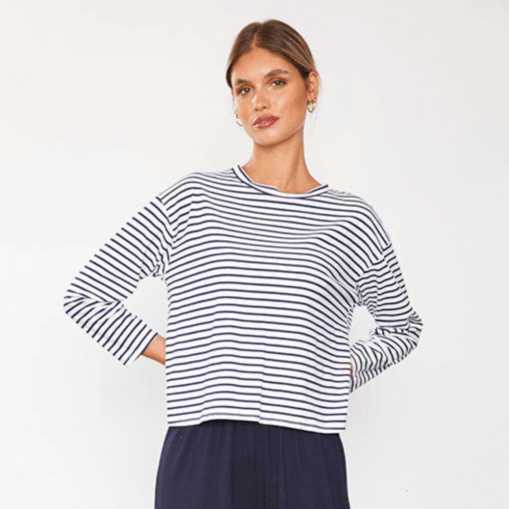 Betsy Top (Navy Stripe)