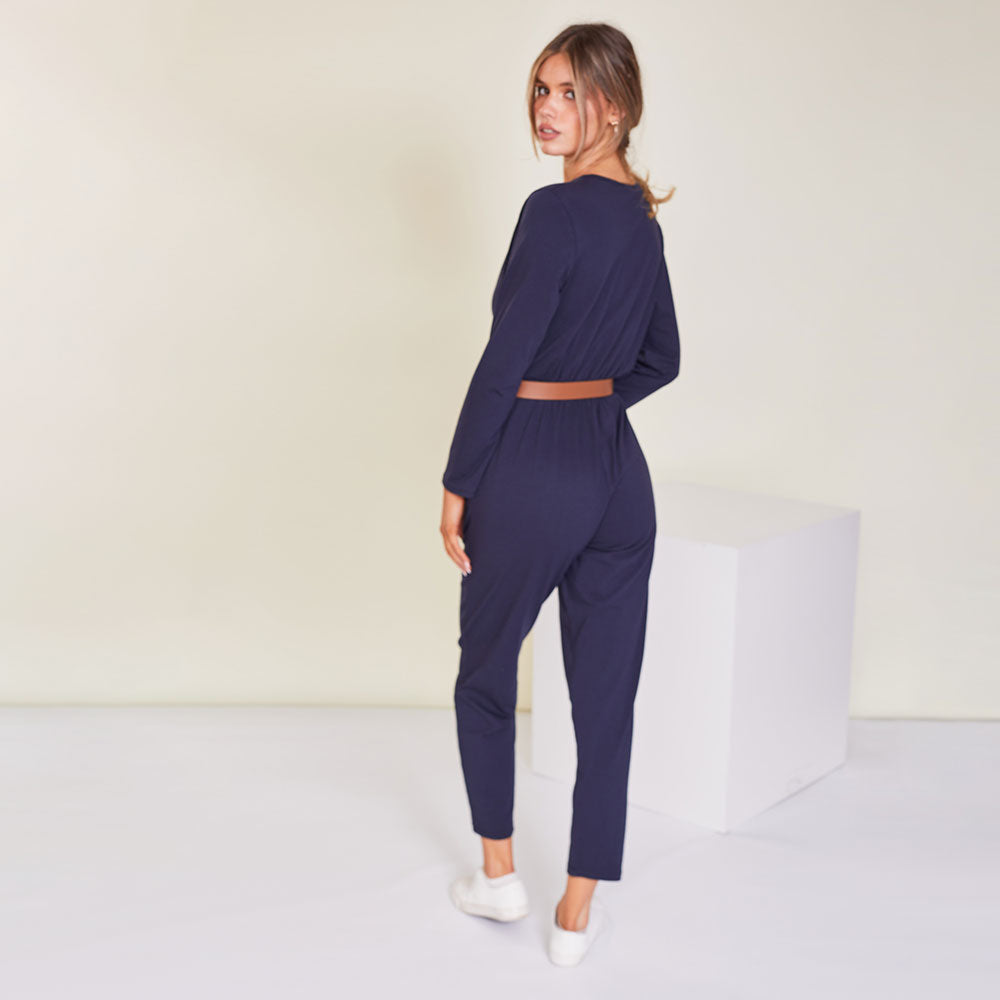 Navy blue store casual jumpsuit