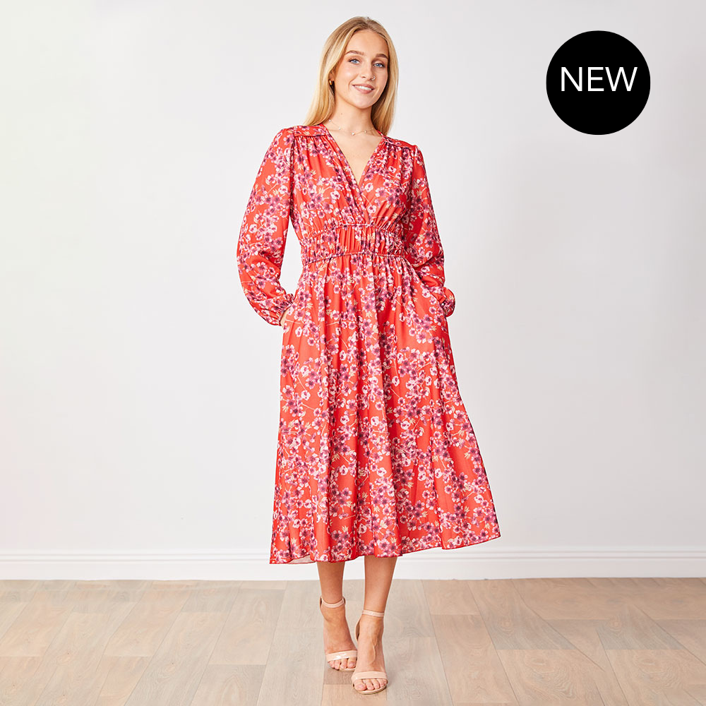 Gina Dress (Red Floral)