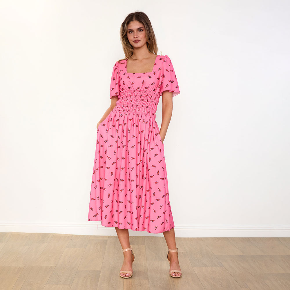 Iris Dress (Pink Lobster)