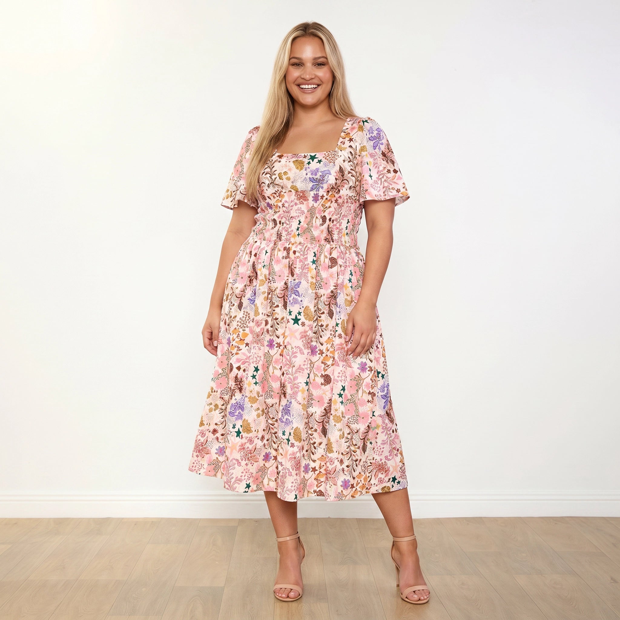 Iris Dress in wildflower vanilla print – women's dress – view 11