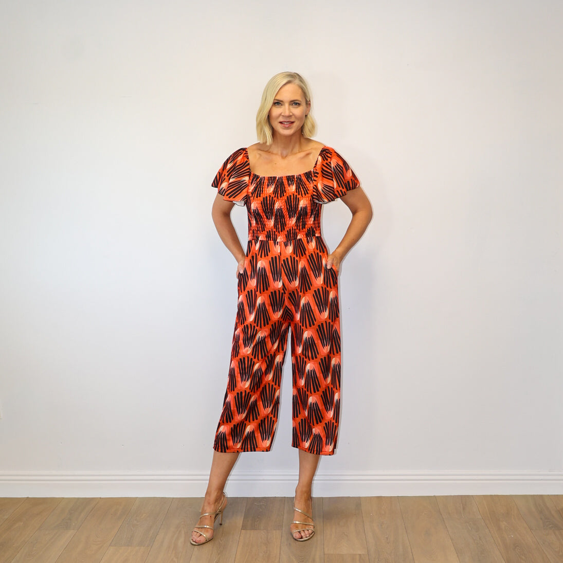 Ivan Jumpsuit Abstract Saffron