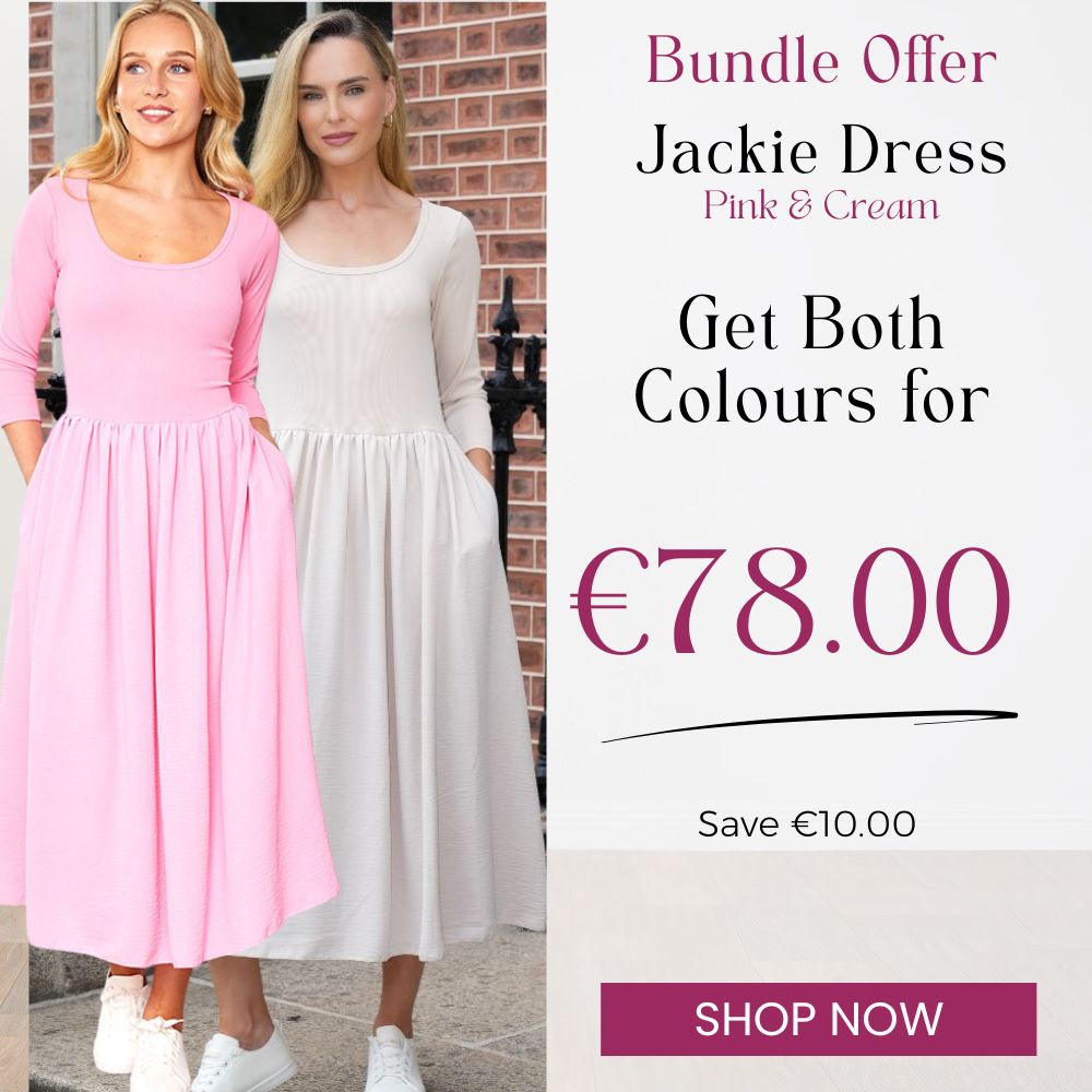 Jackie Dress Pink & Cream - (2 for €78)