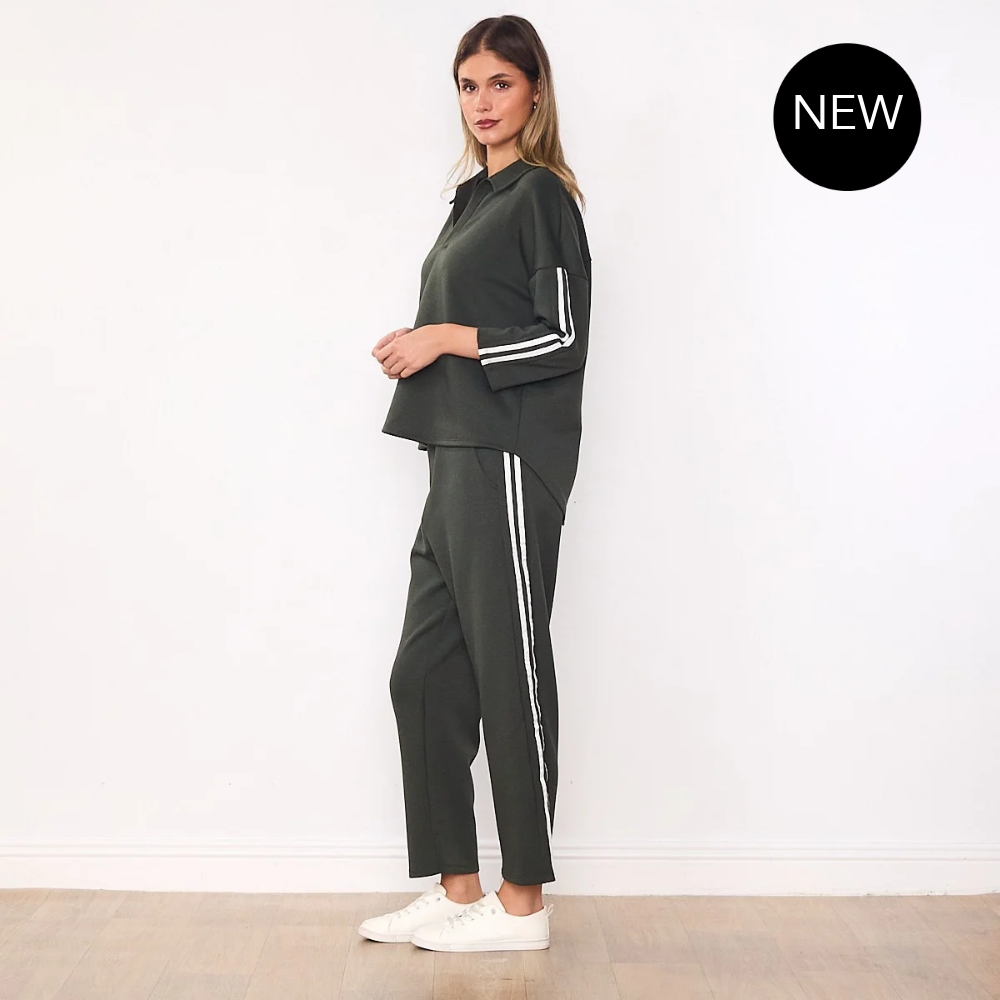 Jane Co-ord (Khaki & White Stripe)