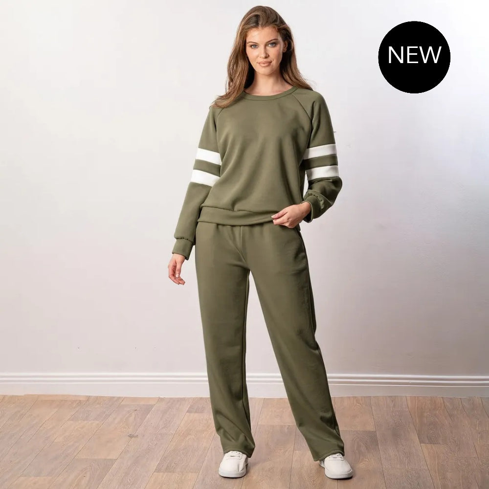 Jasmine Stripe Co-ord (Khaki)