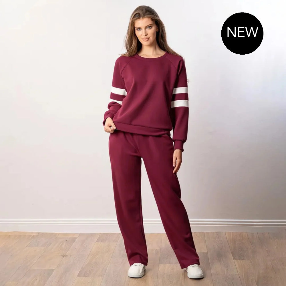 Jasmine Stripe Co-ord (Wine)