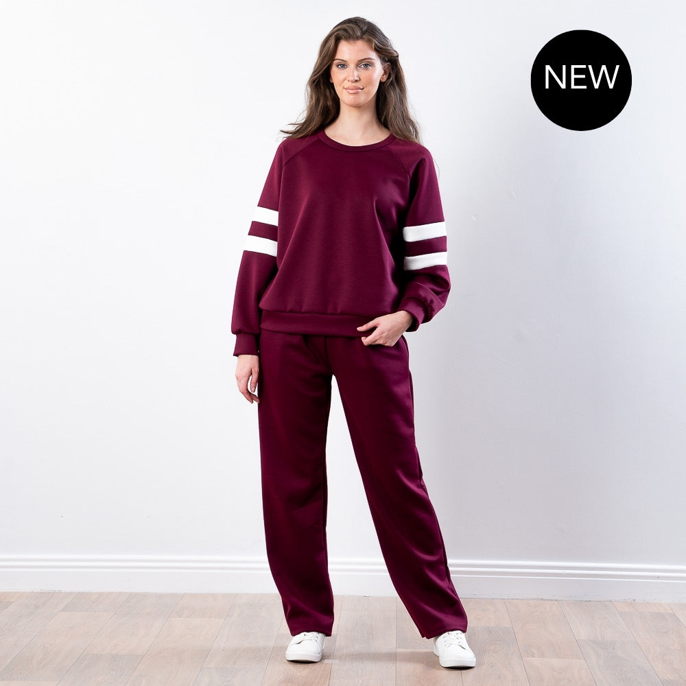 Jasmine Stripe Co-ord (Wine)