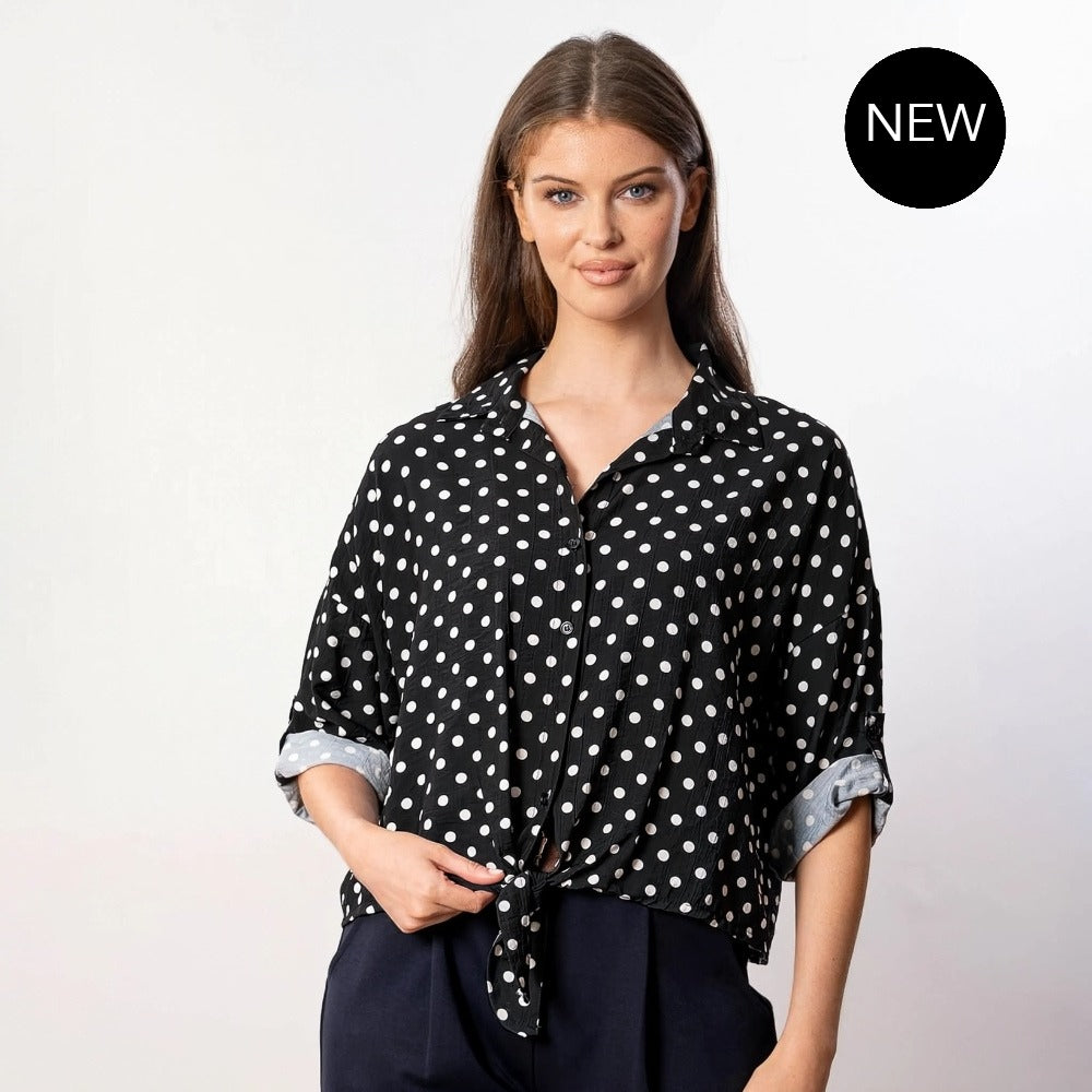 Julia Top (Black Polka Dot)