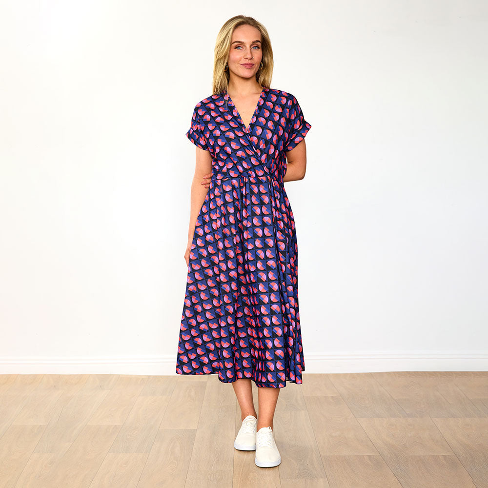 Kennedy Dress (Navy Circle)