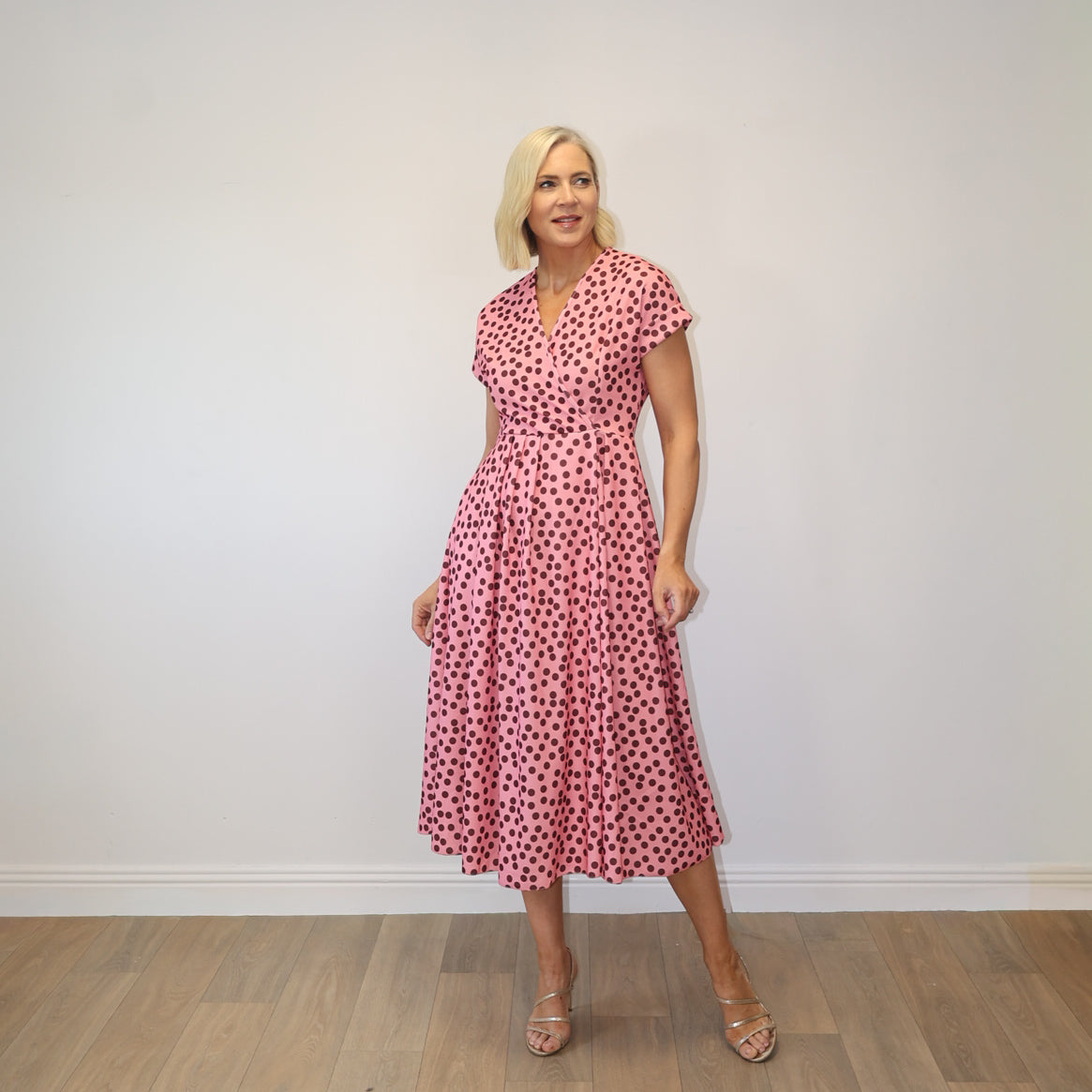 Kennedy Dress (Pink Polka Dot)