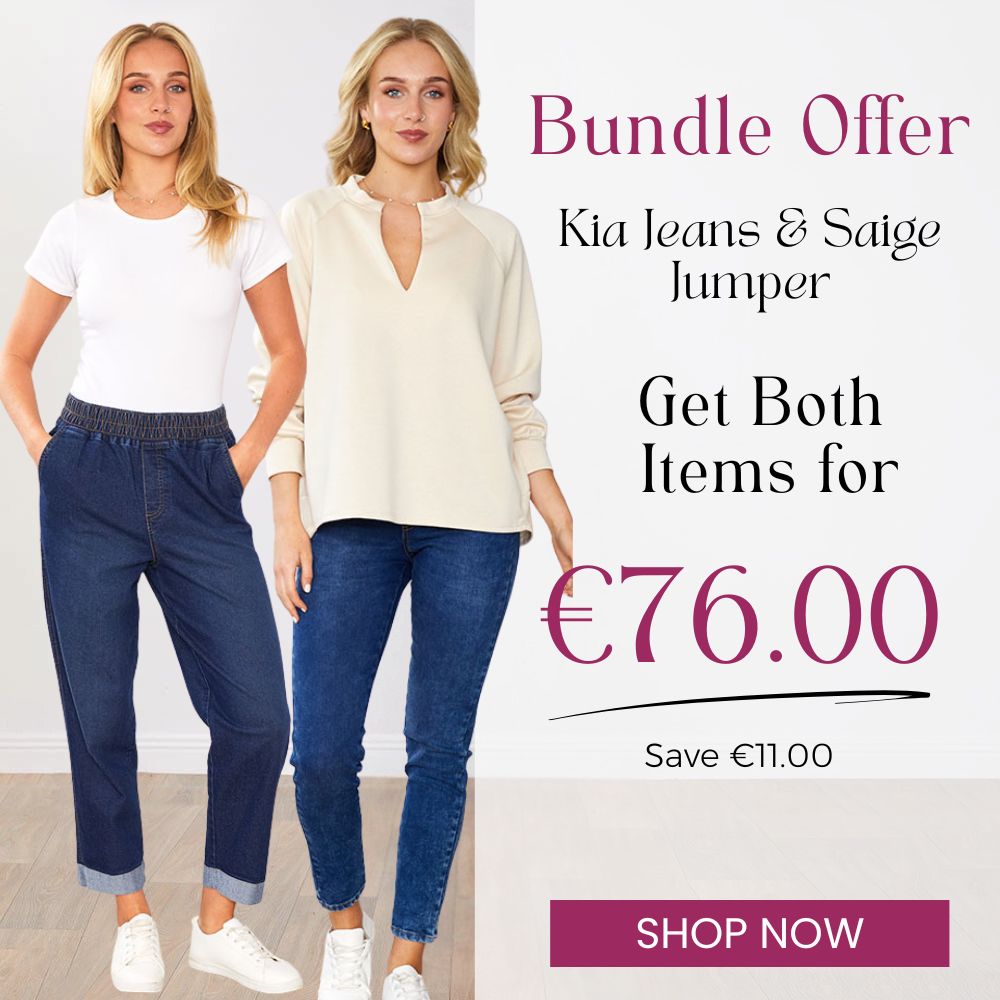 Kia Jeans (Denim Blue) & Saige Jumper (Cream) - 2 for €76.00