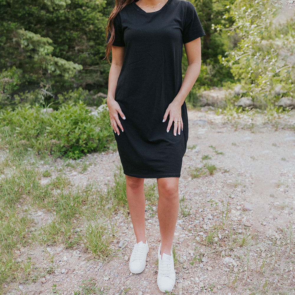 Kinsley T-Shirt Dress (Black)