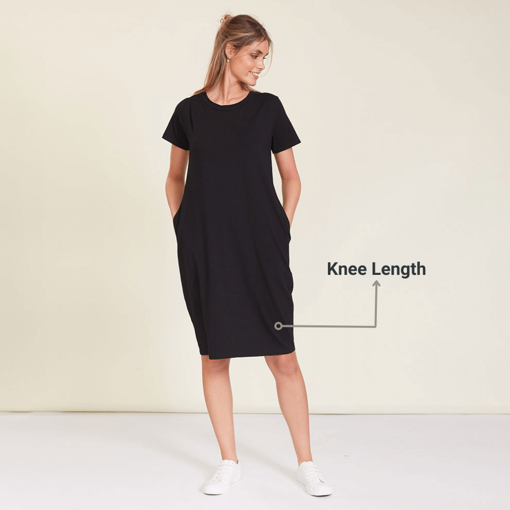 Black knee length shirt dress cheap