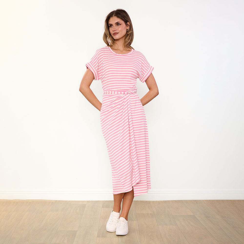 Lenny Dress (Pink Stripe)