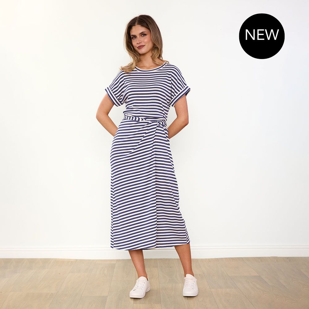 Lenny Dress (Blue Stripe)