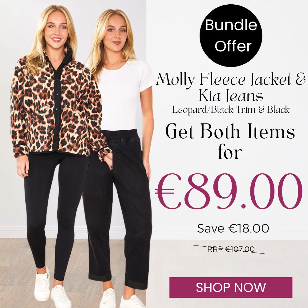 Molly Fleece (Leopard / Black Trim) & Kia Jeans (Black) for €89