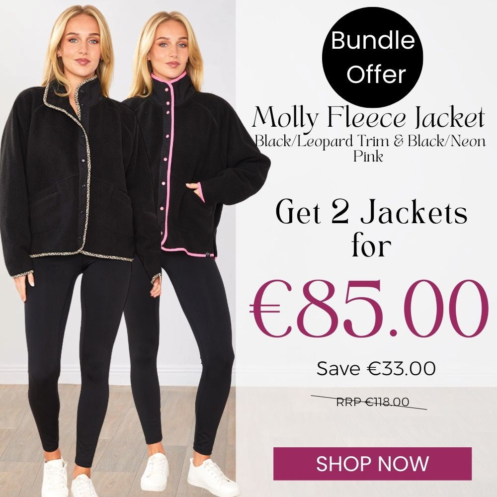 Molly Fleece Jacket (Black/Neon Pink Trim x Black/Leopard Trim) 2 for €85.00!