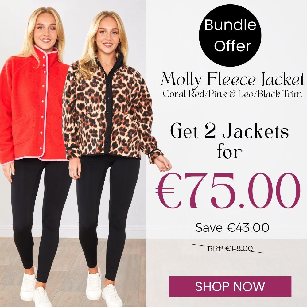 Molly Fleece Jacket (Leopard/Black Trim x Black/Neon Pink Trim) 2 for €75.00!