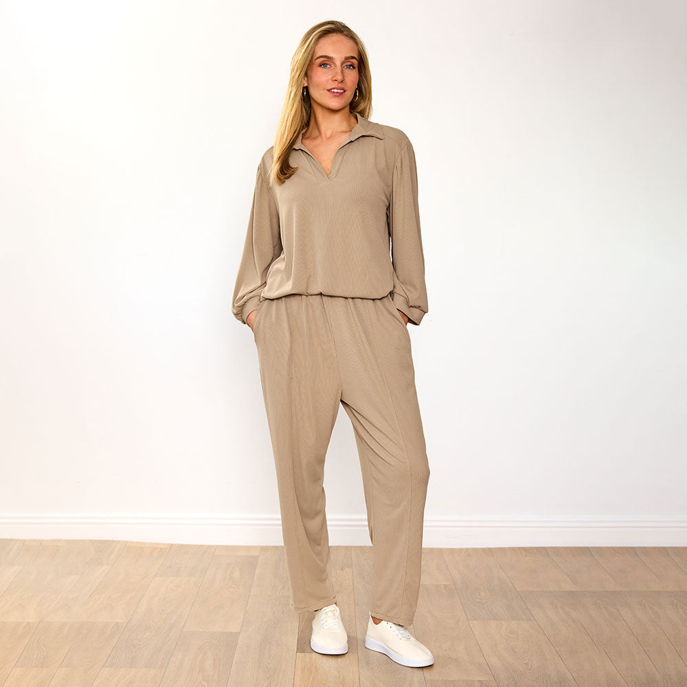 Lexi Co-Ord in taupe – women's co-ord set – view 3