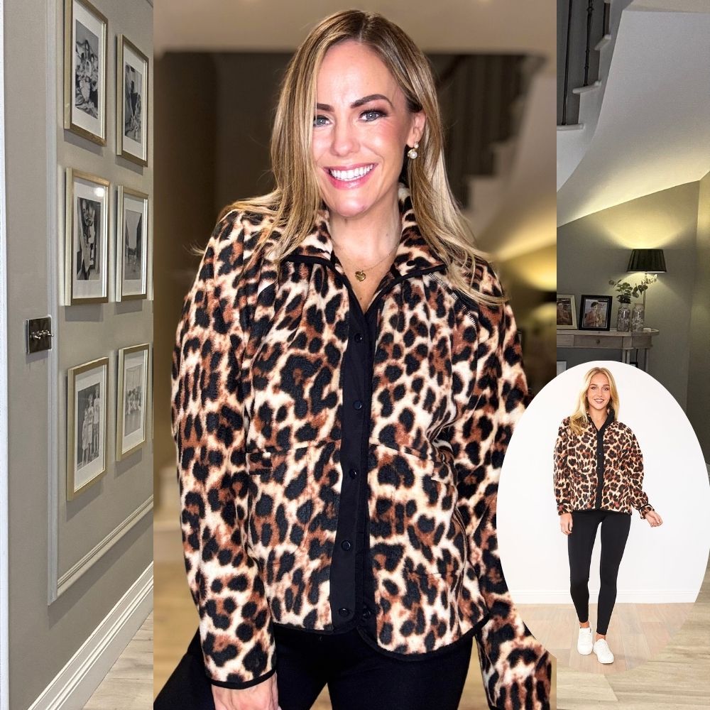 Molly Fleece Jacket (Leopard Print/Black Trim)