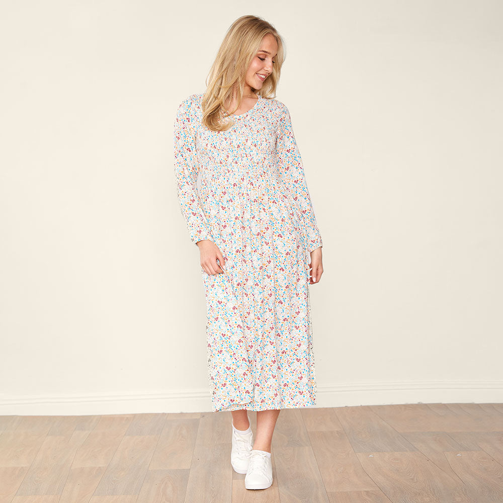 Lucy Dress (White Floral)