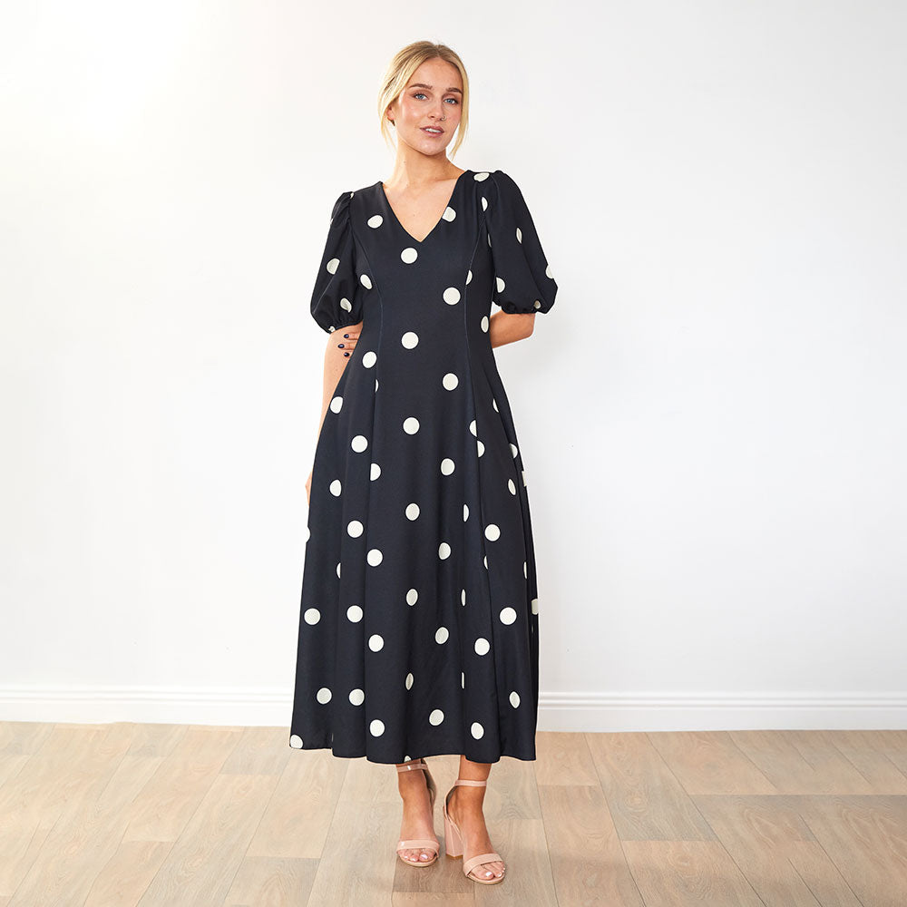 Lucy Dress (Black Polka Dot)