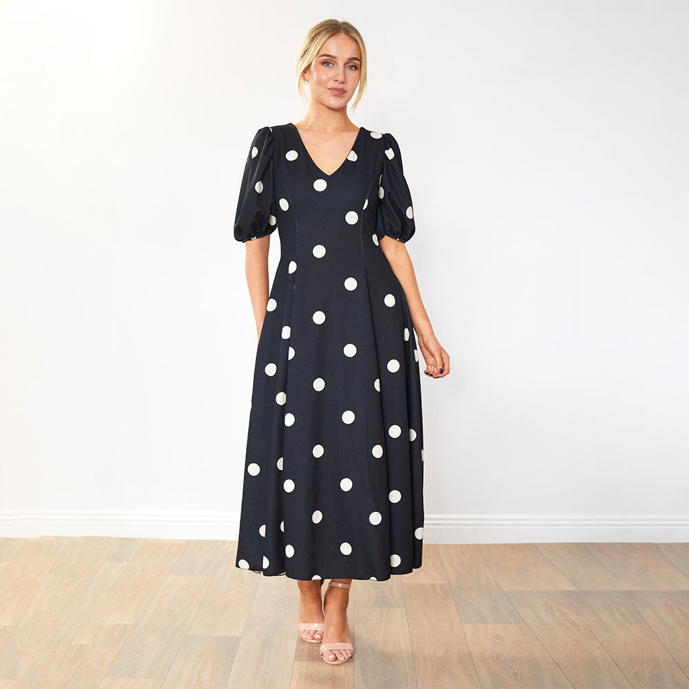Lucy Dress (Black Polka Dot)