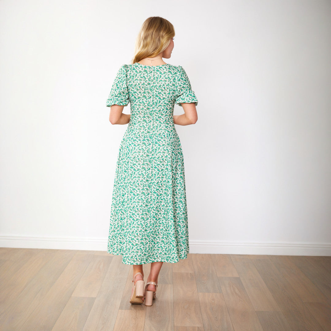 Lucy Dress (Green Floral)