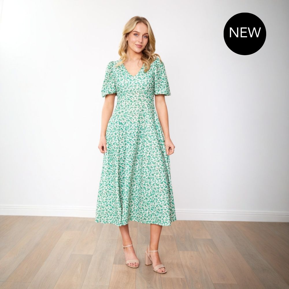 Lucy Dress (Green Floral)