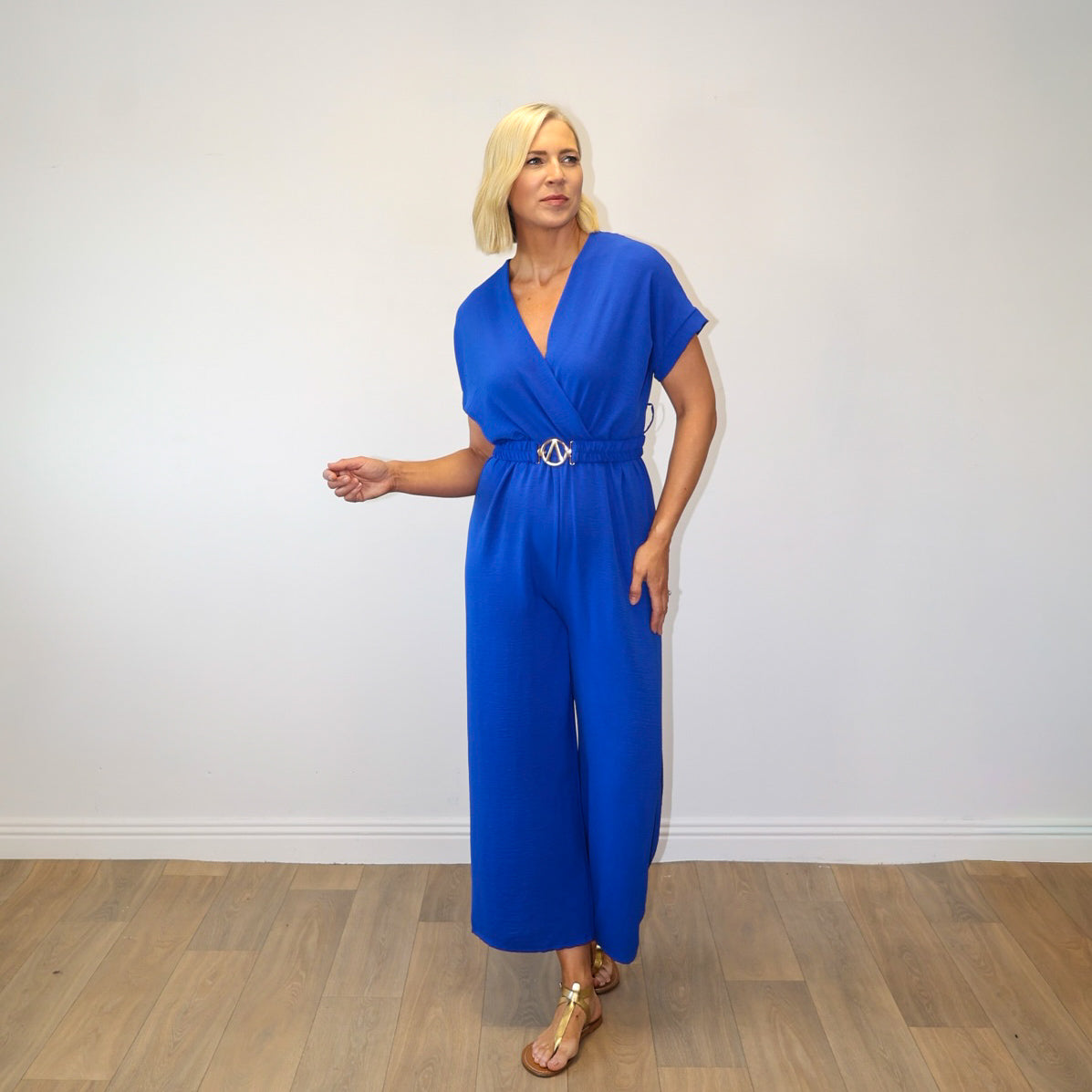 Marbella Belted Jumpsuit  (Cobalt)