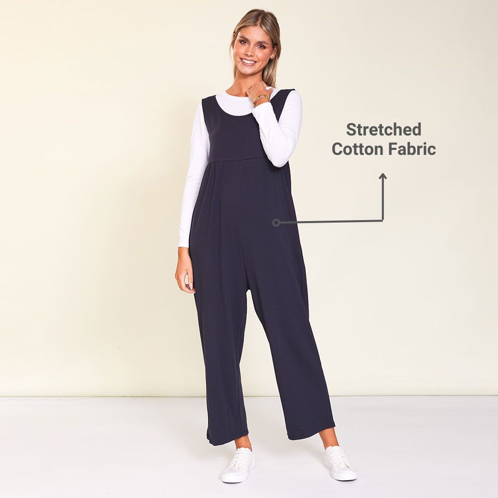 Navy hotsell cotton jumpsuit