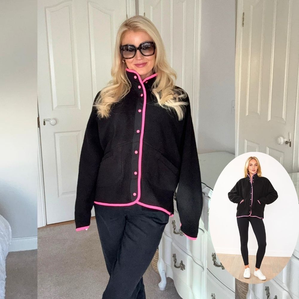 Molly Fleece Jacket (Black/Neon Pink Trim)