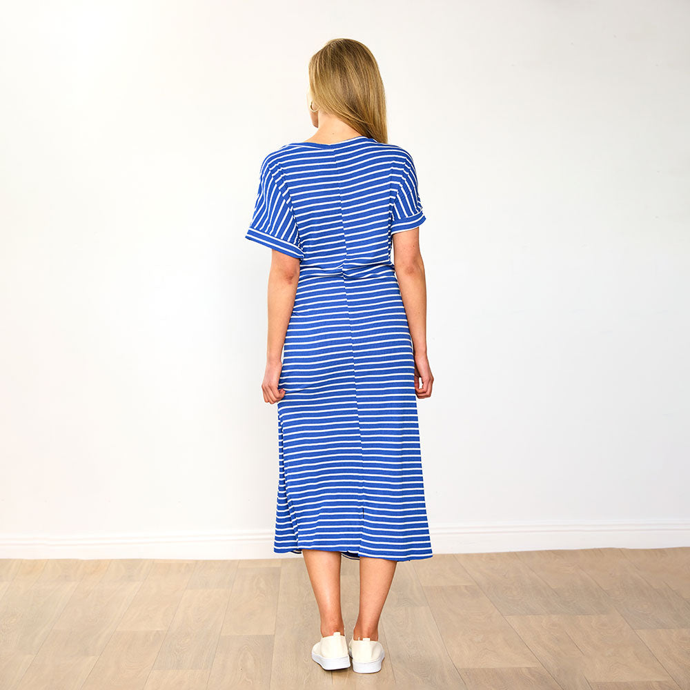 Muriel Dress (Cobalt Stripe)