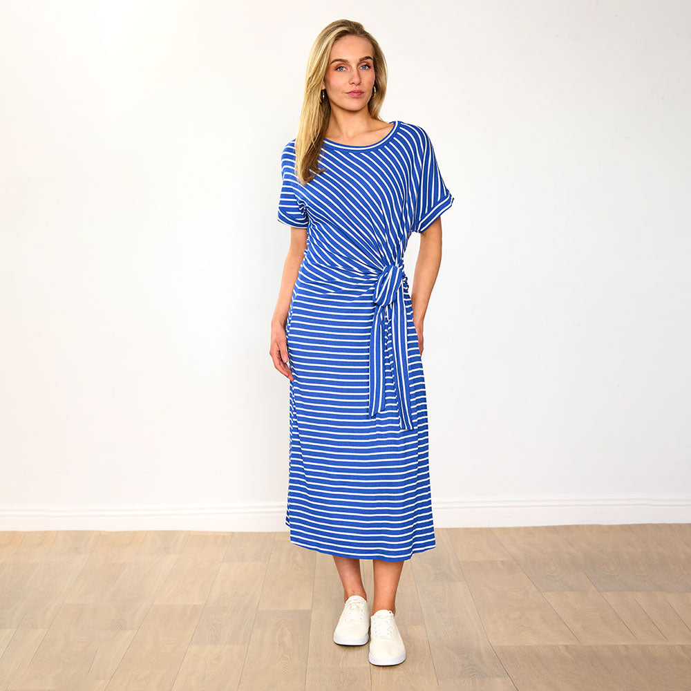Muriel Dress (Cobalt Stripe)