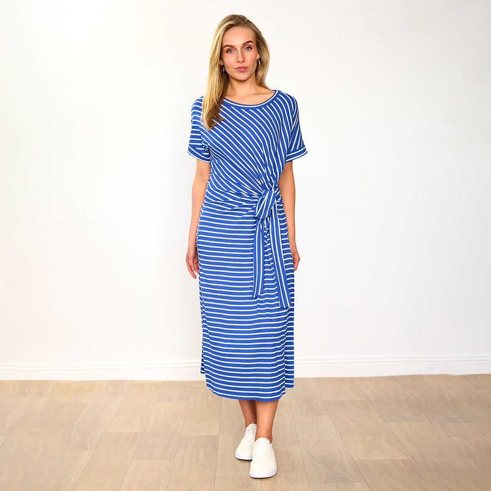 Muriel Dress (Cobalt Stripe)