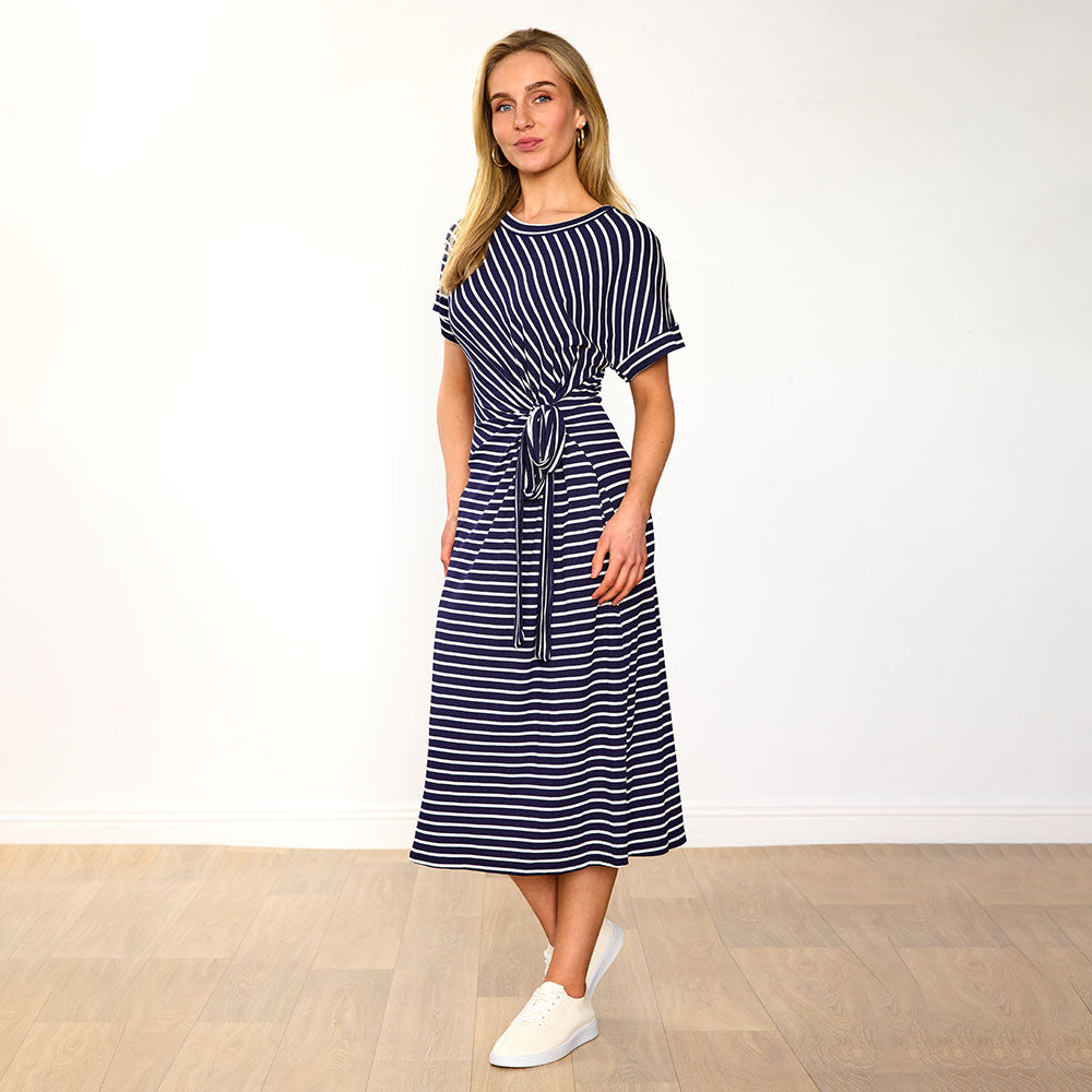 Muriel Dress (Navy Stripe)