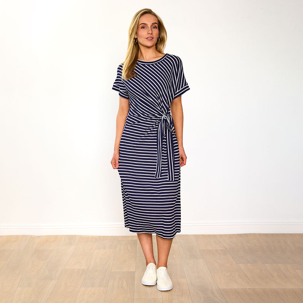 Muriel Dress (Navy Stripe)