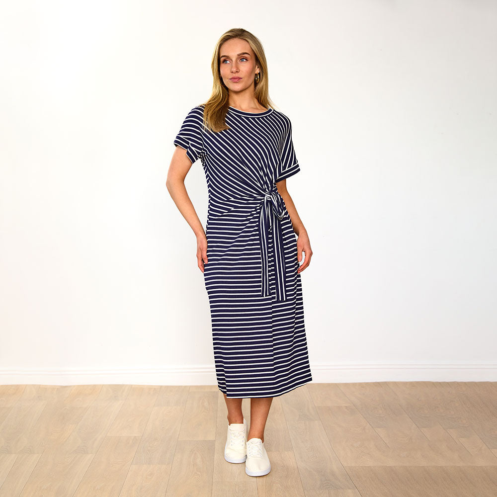 Muriel Dress (Navy Stripe)