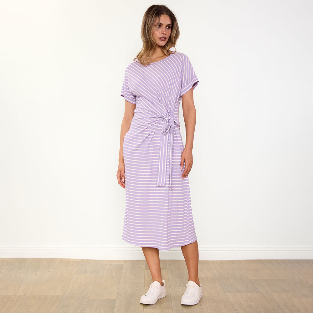 Muriel Dress (Lilac Stripe)