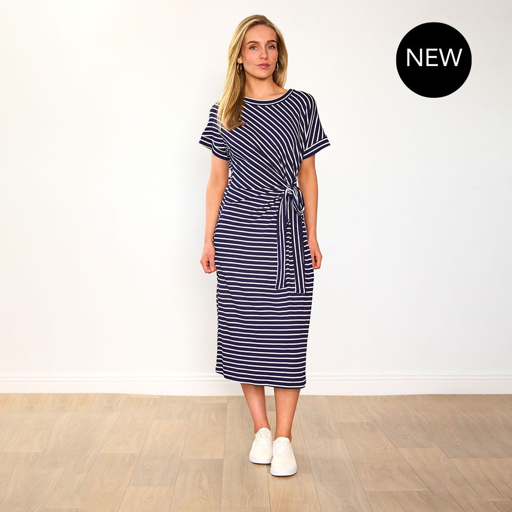 Muriel Dress (Navy Stripe)