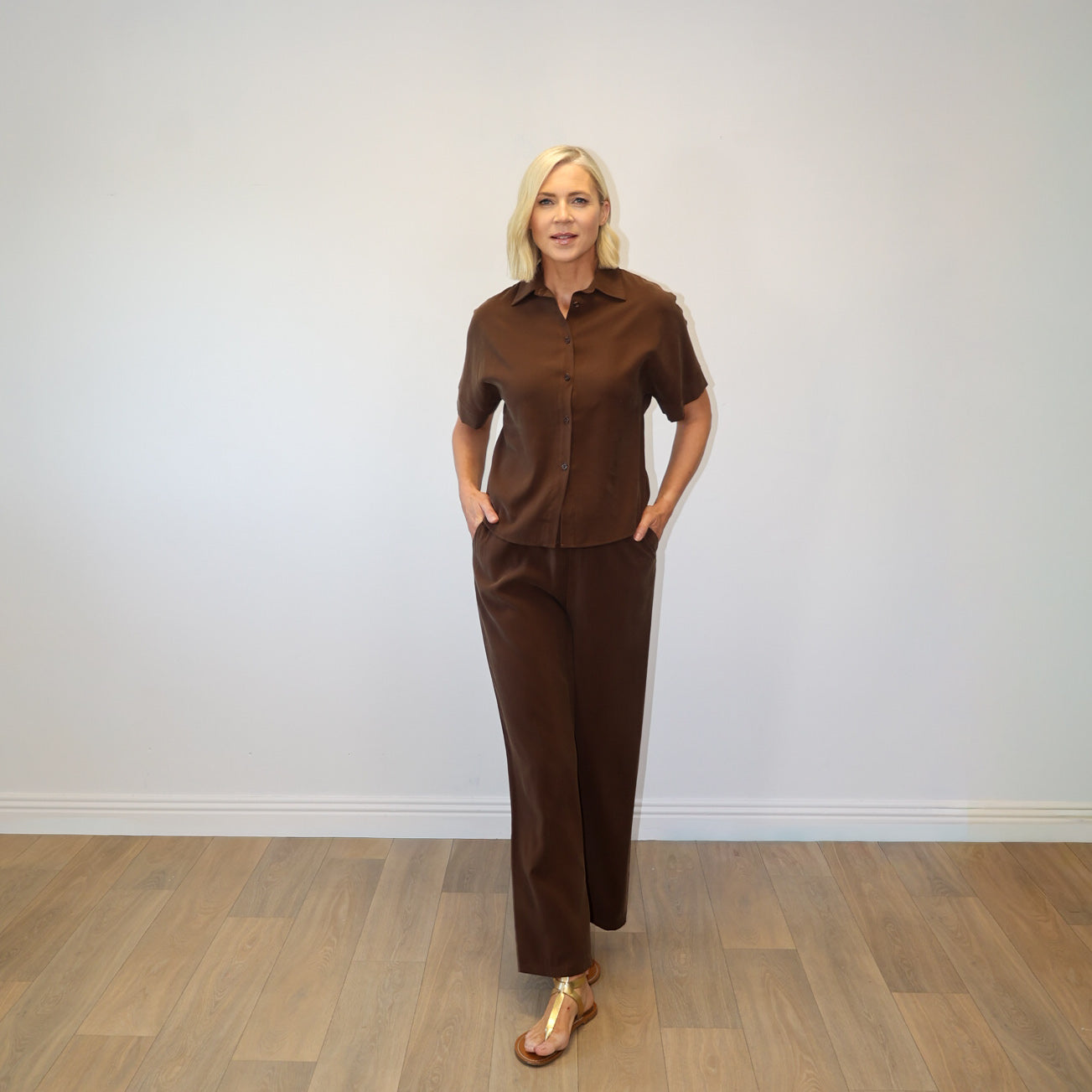 Nadia Shirt Co-ord (Brown)