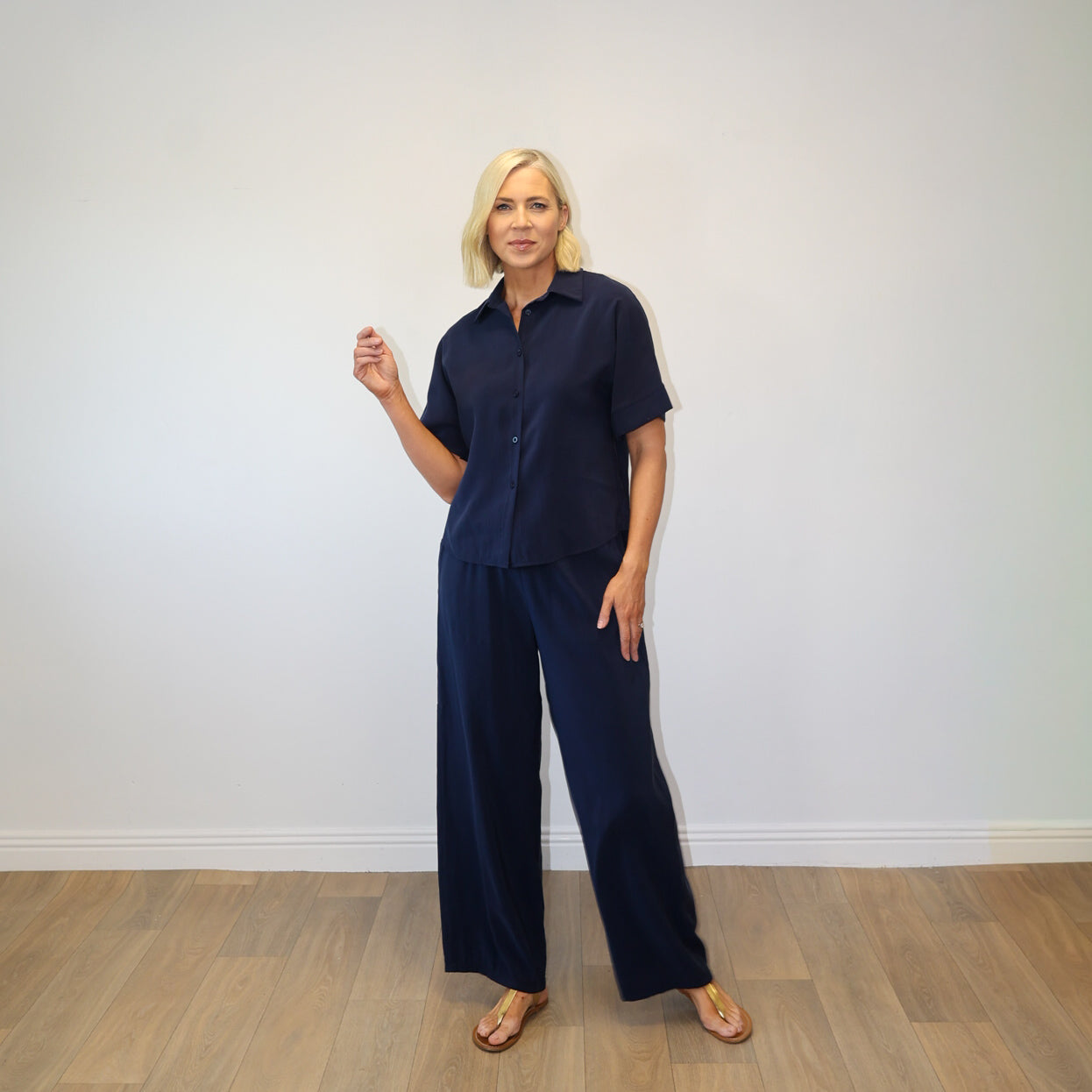 Nadia Shirt Co-ord (Navy)