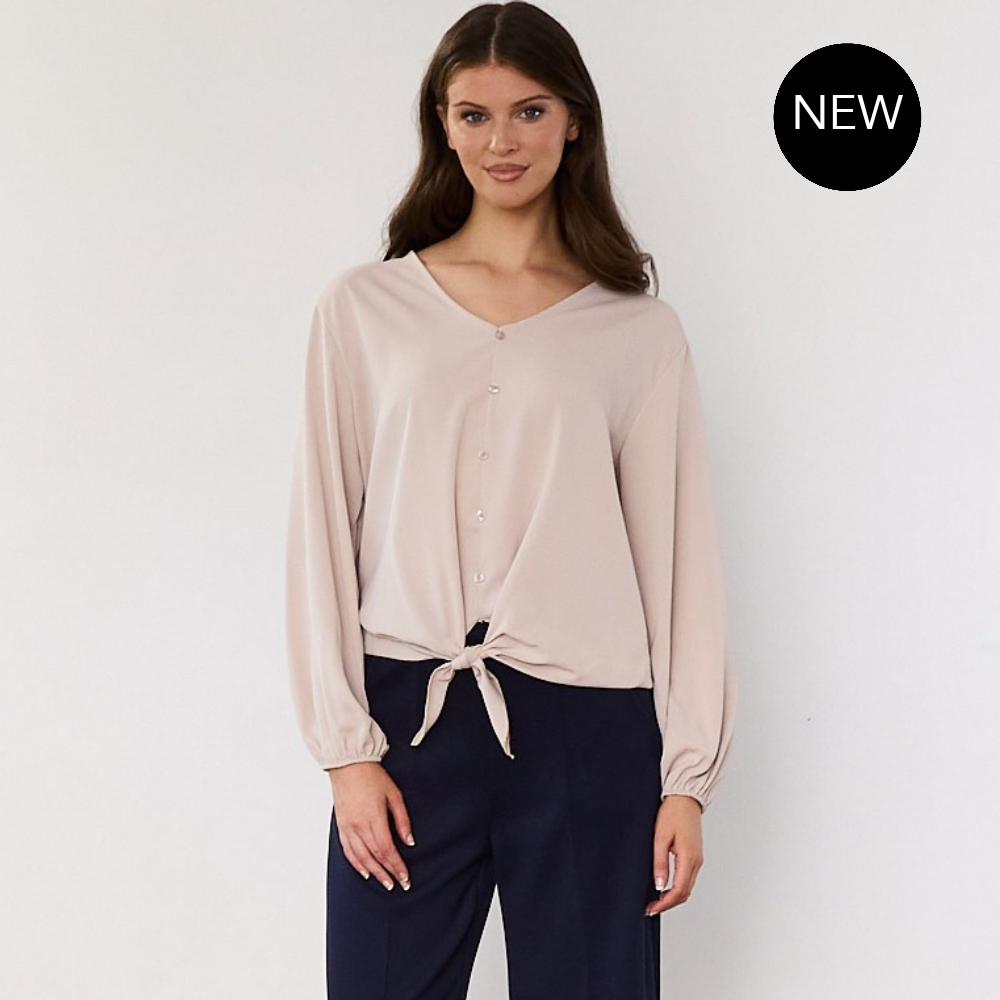Sandra Tie Top (Beige)
