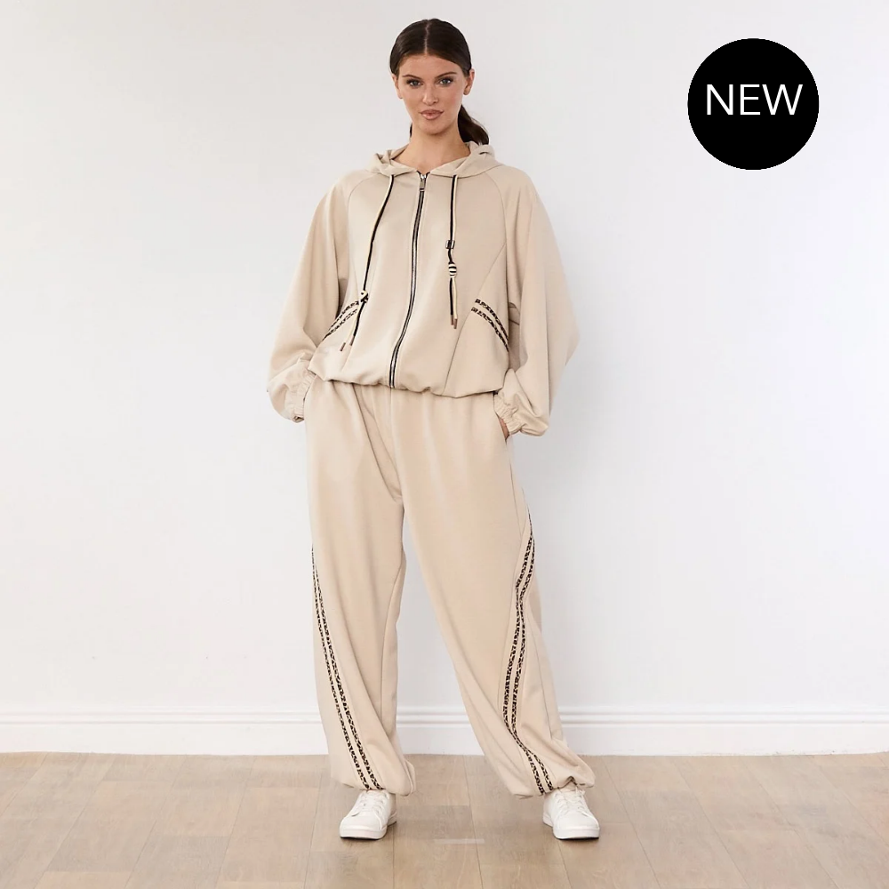 Kaelin Leopard Stripe Co-ord (Beige)