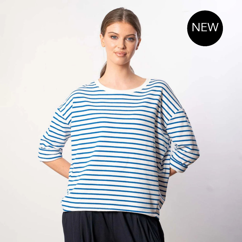 Noelle Stripe Top (Blue/White)