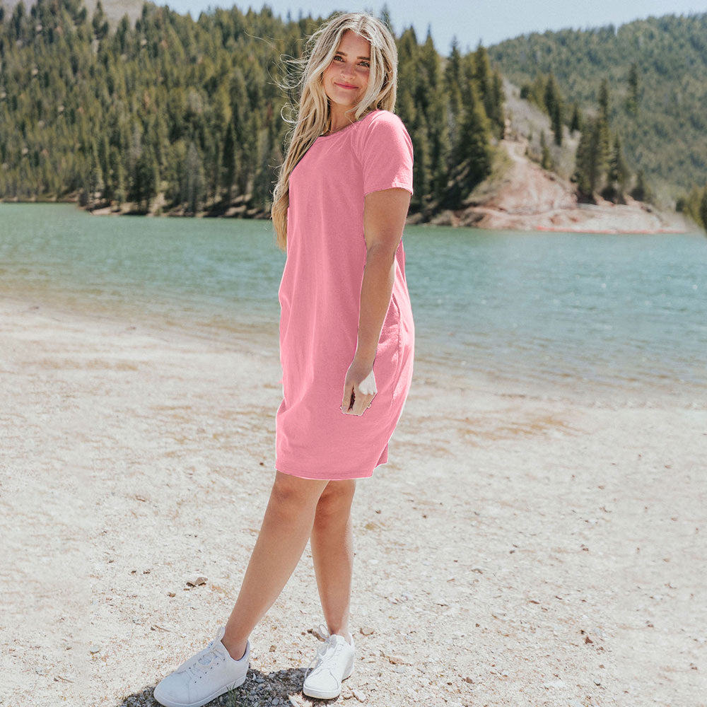 Kinsley T-Shirt Dress (Pink)