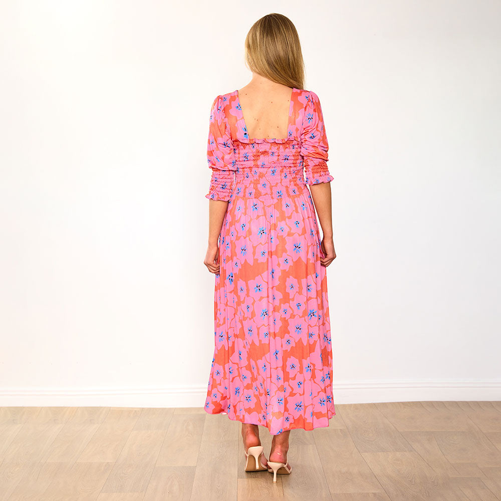 Pixie Dress in pink poppy print – women's dress – view 7