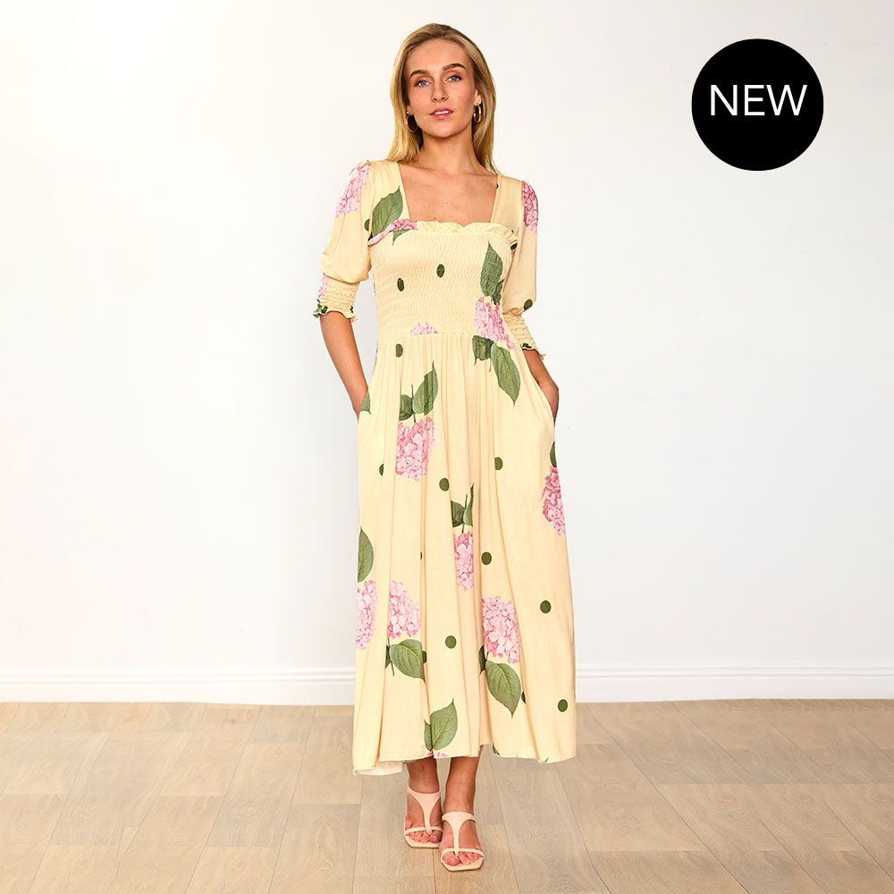 Pixie Dress (Lemon Polka Dot)